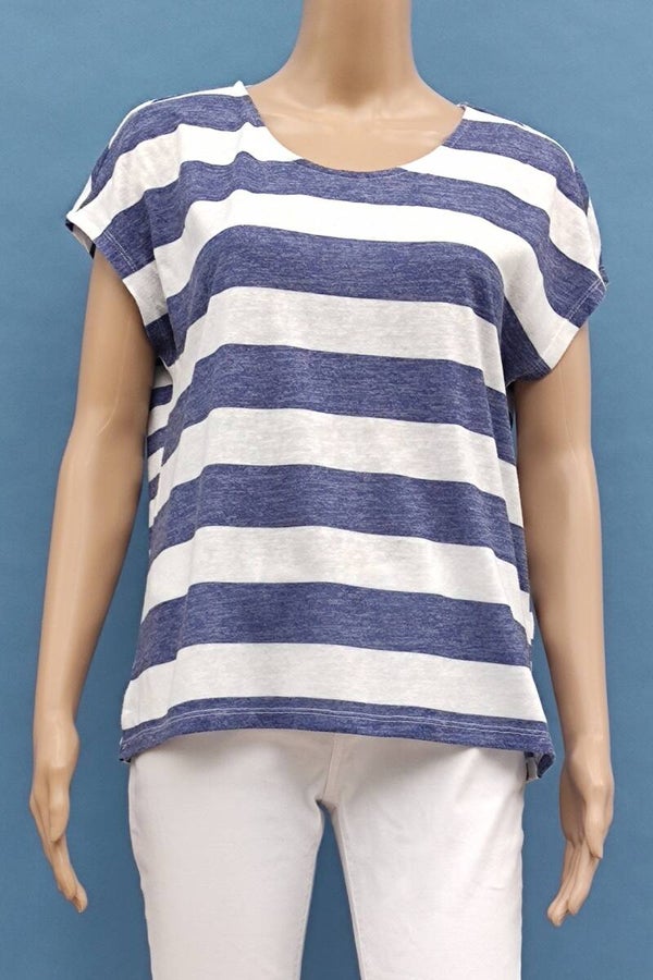 Street One T-Shirt blau/weiß gestreift Gr. M (38)