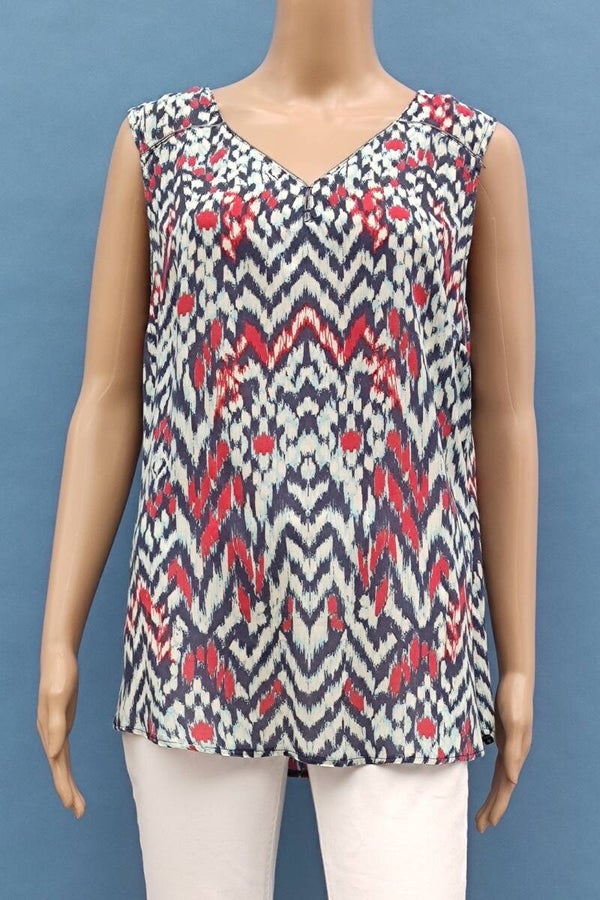 Grain De Malice Bluse ärmellos bunt mit Muster Gr. XL (42)