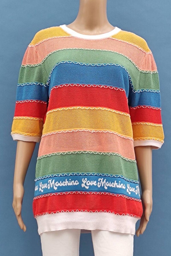Love Moschino Strickshirt bunt gestreift Gr. XXL (44)