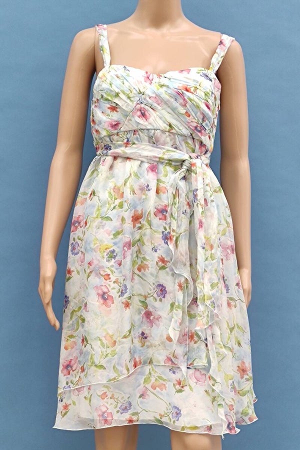 Zara Seidenkleid ärmellos bunt mit Blumen Gr. M (38) NEU