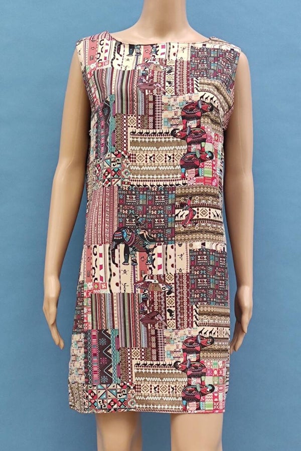 Blusenkleid ärmellos bunt Gr. XL (42)