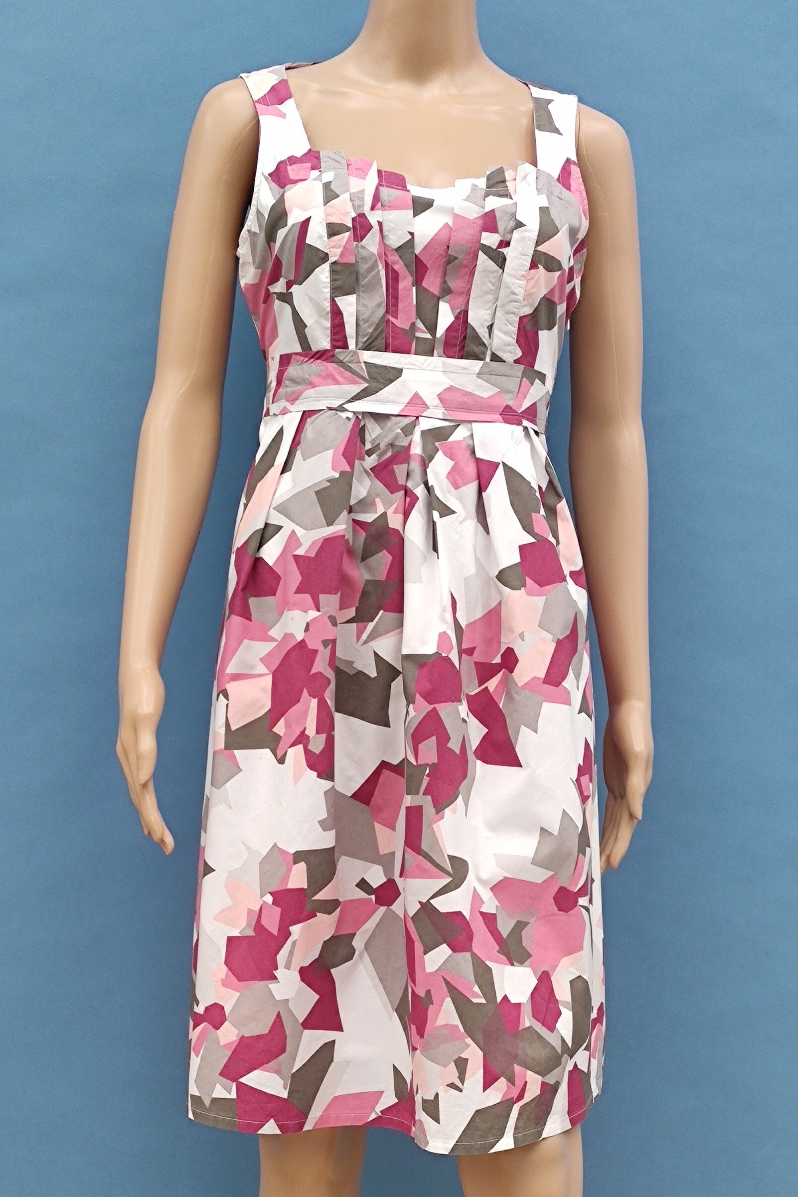 Mexx Kleid ärmellos weiß/beere/grau Gr. L (40)