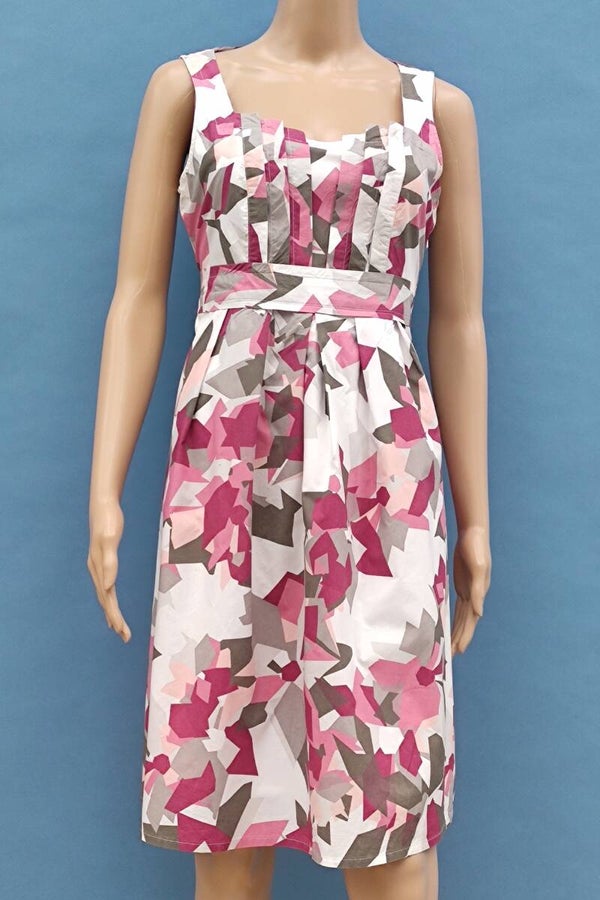 Mexx Kleid ärmellos weiß/beere/grau Gr. L (40)