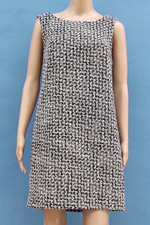 Stile Benetton Etui Wollkleid ärmellos schwarz/beige Gr. M (38)