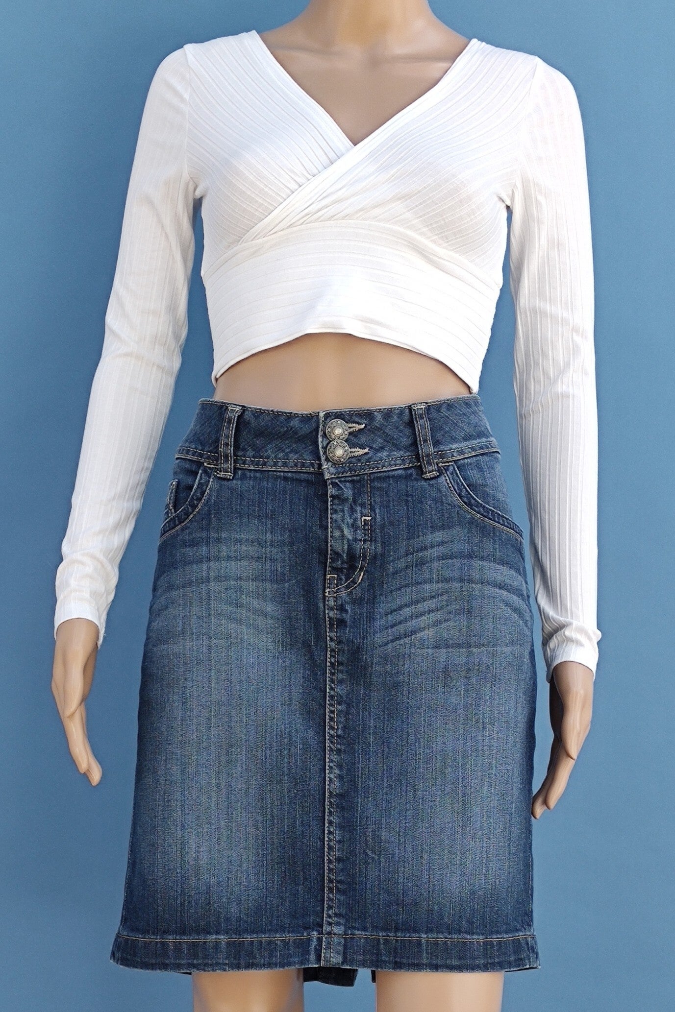 Esprit Jeansrock blau Gr. M (38) Weite 30