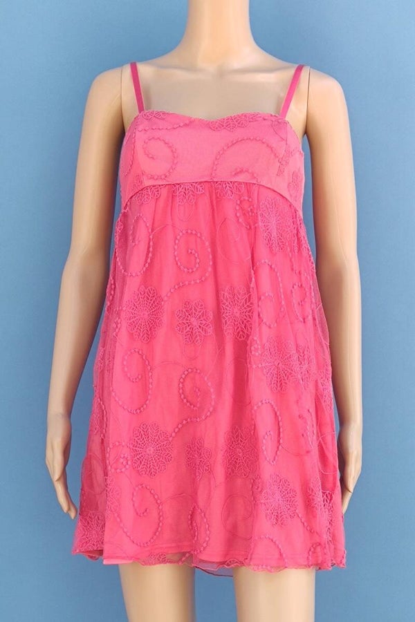 Asos Minikleid aprikose mit Spitze und Stickerei Gr. S (36)