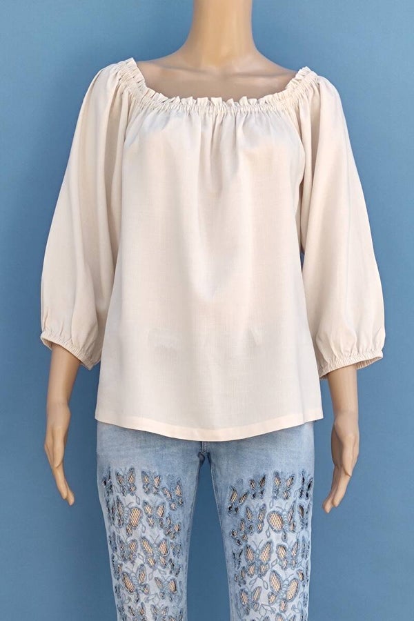 Comma, Bluse 3/4 Arm creme Gr. XL (42)