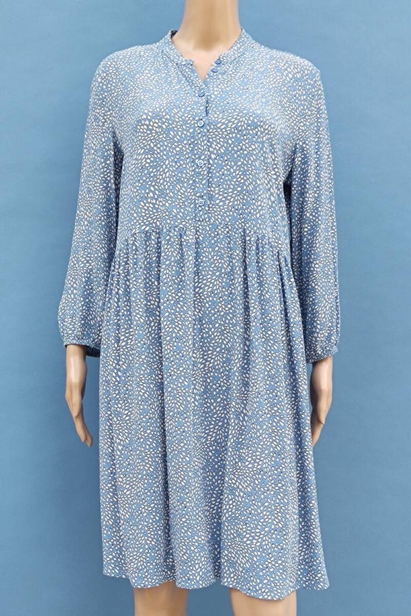 Esprit Tunikakleid 3/4 Arm hellblau/weiß mit Musterung Gr. M (38)
