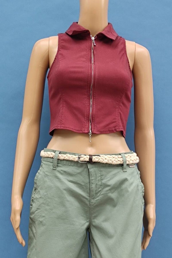 Silence & Noise bauchfreies Top bordeaux Gr. XS (34)