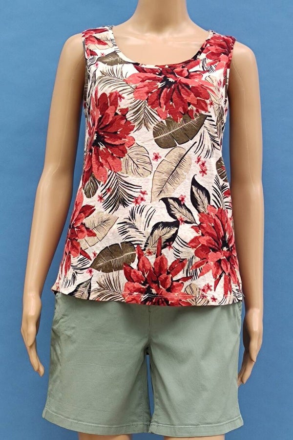 Esmara Leinentop bunt mit Blumen Gr. S (36)