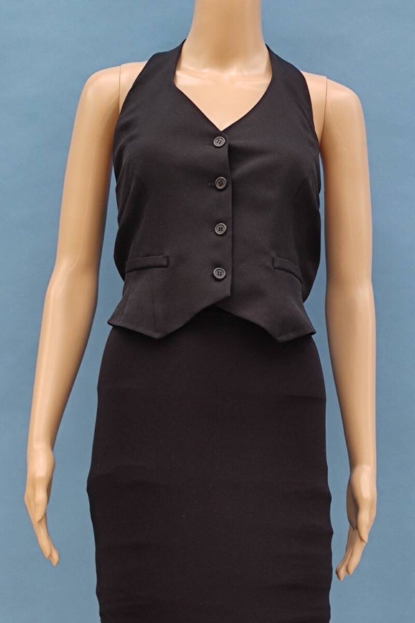 Laura Scott Neckholder Weste schwarz Gr. S (36)
