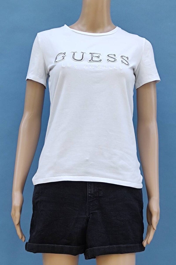 Guess T-Shirt weiß mit Perlen Buchstaben Gr. S (36)