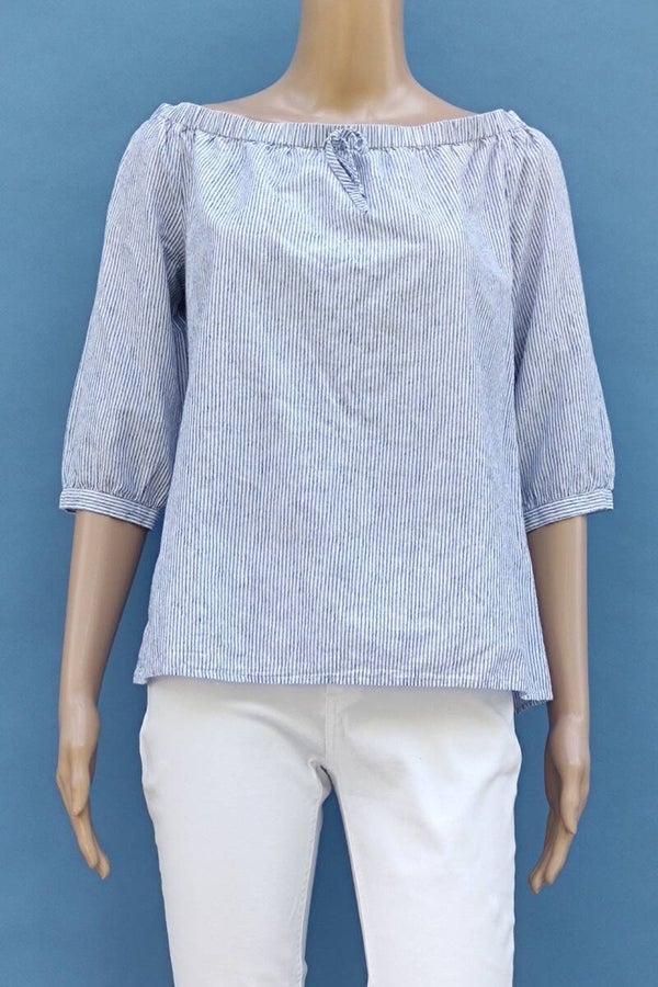 s.Oliver Bluse 3/4 Arm hellblau/weiß gestreift Gr. M (38)