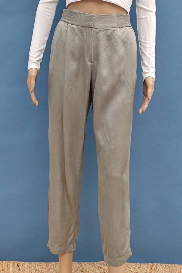 Massimo Dutti Stoffhose grün schimmernd Gr. XS (34)