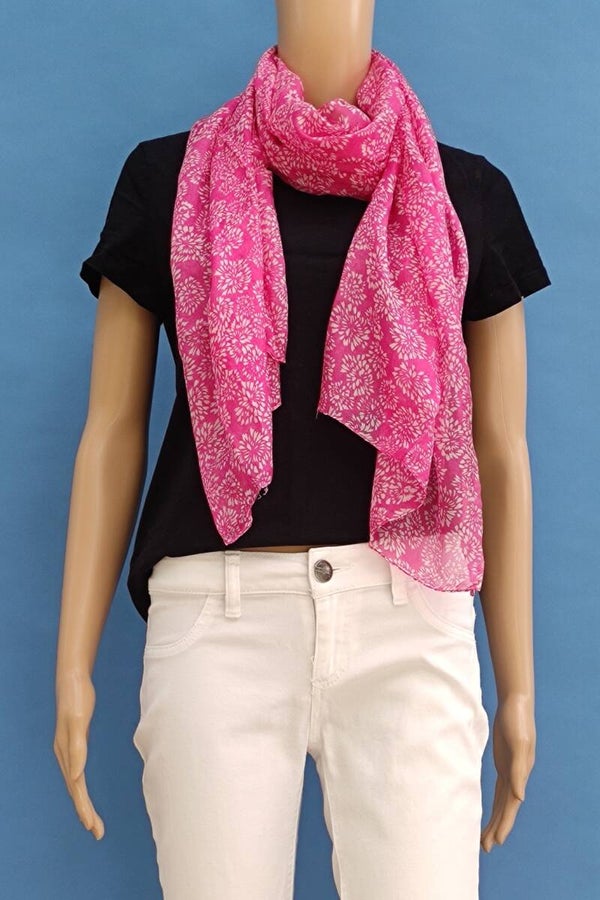 Sharco Seidentuch pink mit Blumenmuster