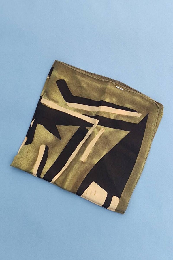 Viereckstuch khaki schwarz beige