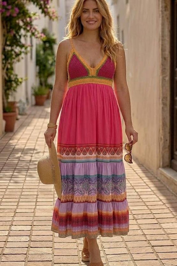 Peace & Love Maxikleid  ärmellos mehrfarbig Gr. XL (42)