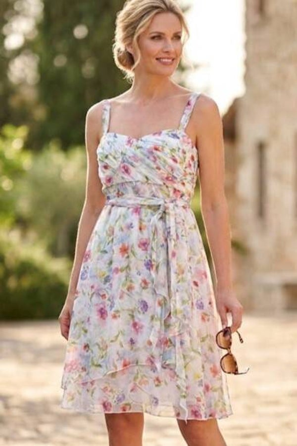 Zara Seidenkleid ärmellos bunt mit Blumen Gr. M (38) NEU