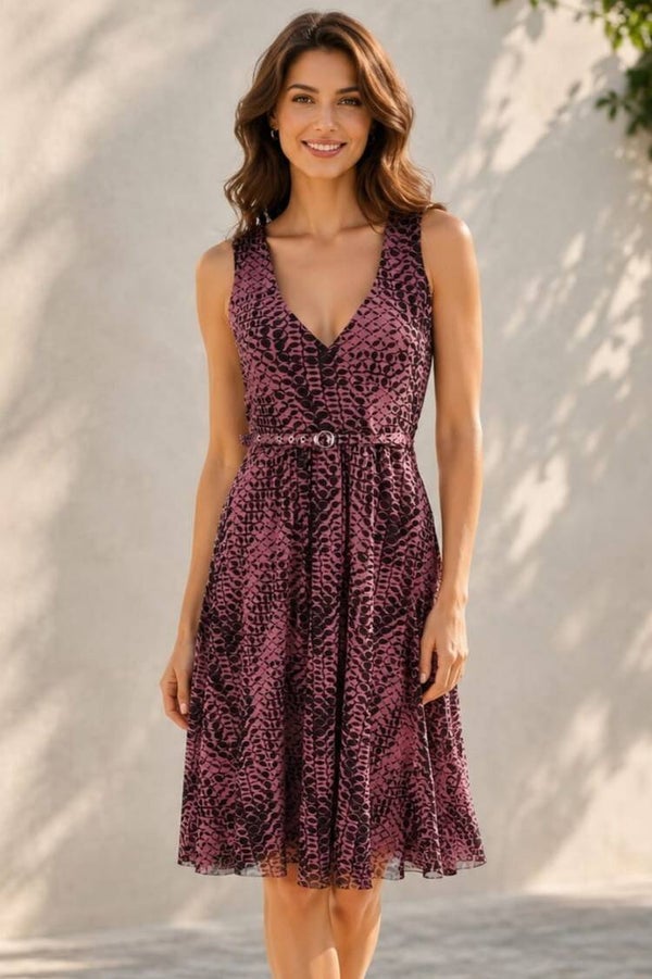 Mexx Kleid ärmellos lila/schwarz Gr. M (38)