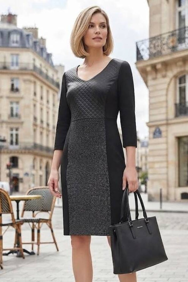 Comma, Kleid 3/4 Arm schwarz Gr. S (36)
