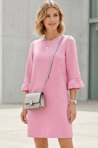 Vero Moda Jeanskleid 3/4 Arm rosa Gr. S (36)