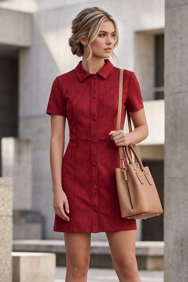 Zara Kleid kurzarm weinrot Gr. S (36)