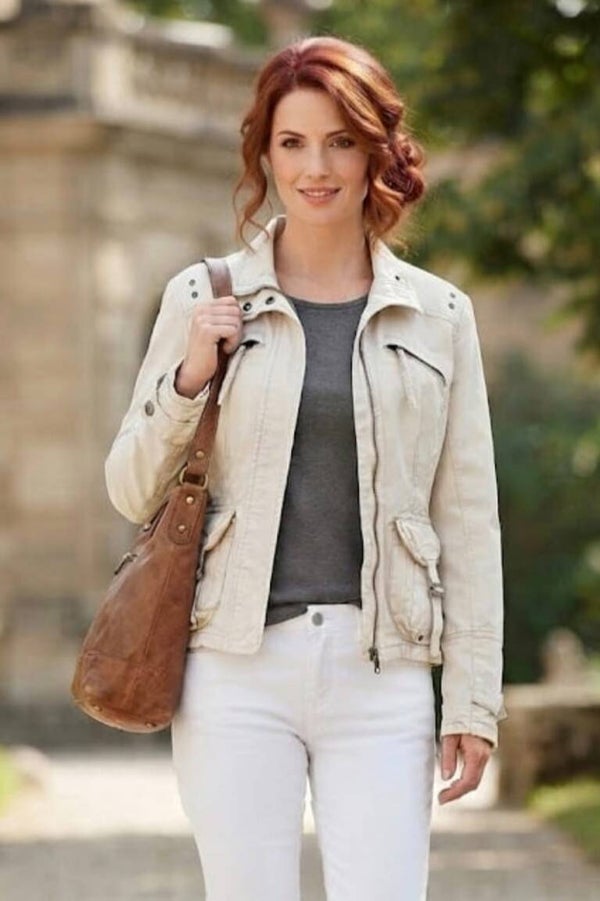 Newage Jeans Brand Jeansjacke beige Gr. S (36)