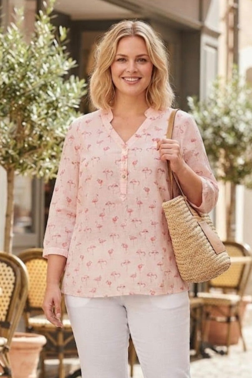 Bexleys Bluse 3/4 Arm rosa Flamingo Gr. XL (42)