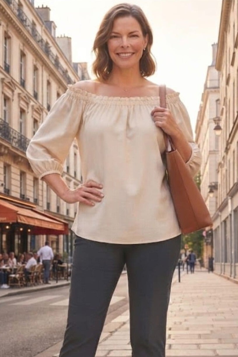 Comma, Bluse 3/4 Arm creme Gr. XL (42)