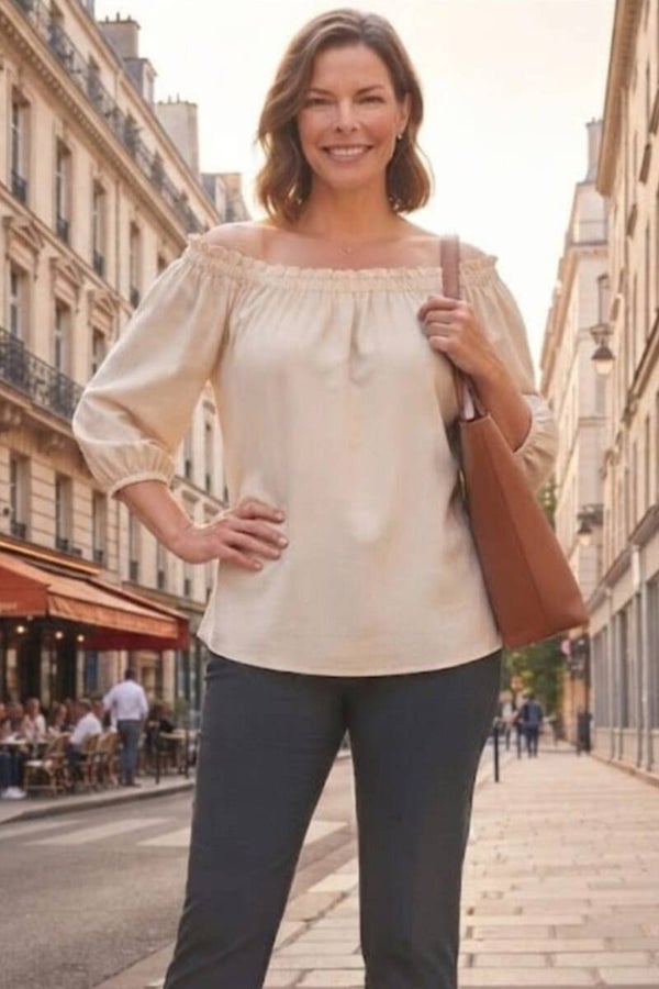 Comma, Bluse 3/4 Arm creme Gr. XL (42)