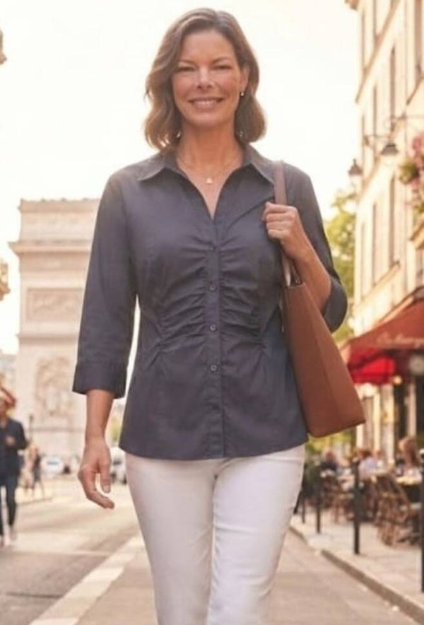 Selection by s.Oliver Bluse 3/4 arm dunkelblau Gr. XL (42)