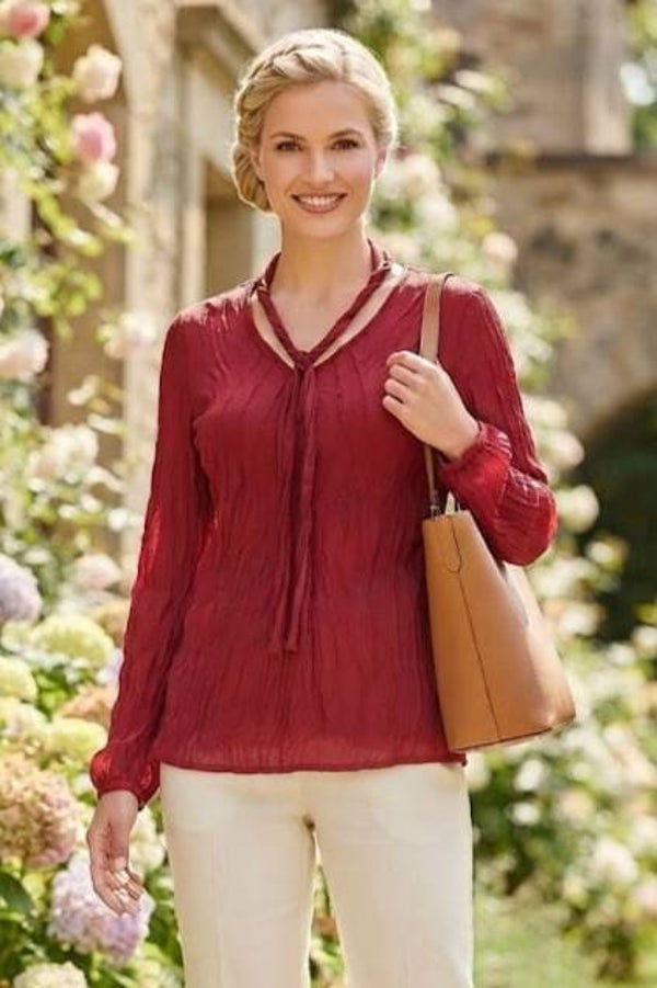 Sure Bluse langarm weinrot Gr. S (36)