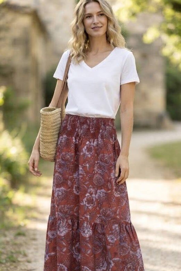 Claire Maxirock braun/lila Gr. M (38)