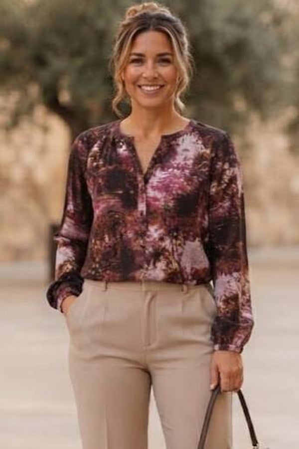 s.Oliver Bluse langarm braun/lila Gr. XL (42)