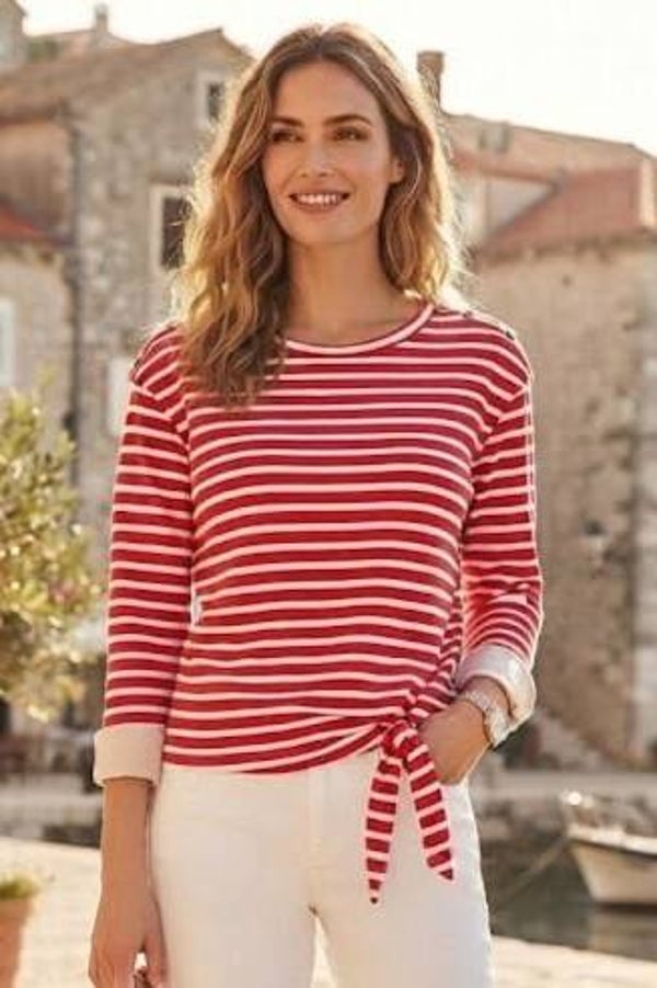Only Pullover rot/weiß gestreift Gr. S (36)