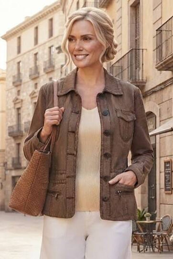 Esprit Jacke braun Nadelstreifen Gr. M (38)