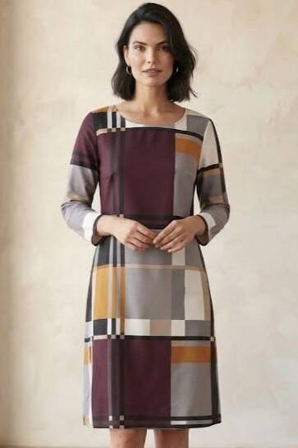 More&More Satinkleid 3/4 Arm bunt Gr. L (40)