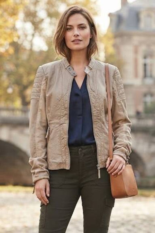 s.Oliver Lederjacke beige Gr. L (40)