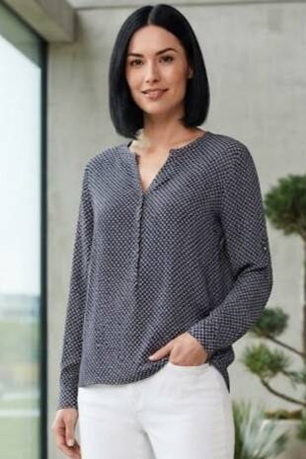 s.Oliver Bluse langarm schwarz/weiß mit Muster Gr. M (38)