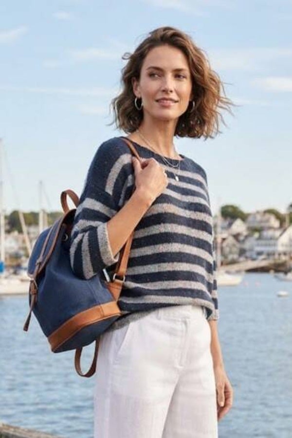 Esprit Pullover 3/4 Arm dunkelblau/bunt Gr. XS (34)