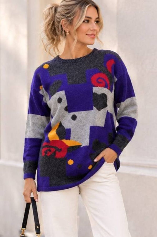 deWall Wollpullover bunt Gr. M (38)