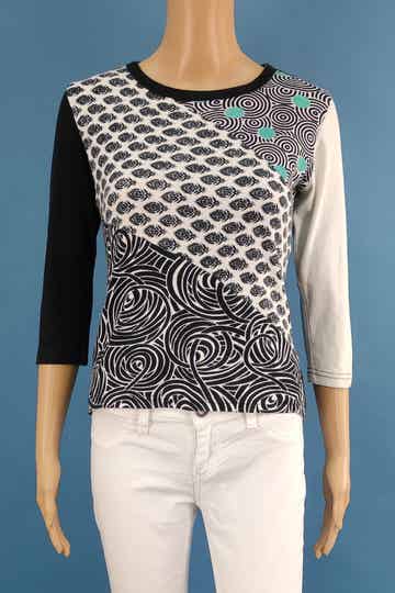 Vero Moda Shirt 3/4 Arm schwarz/weiß Gr. S (36)