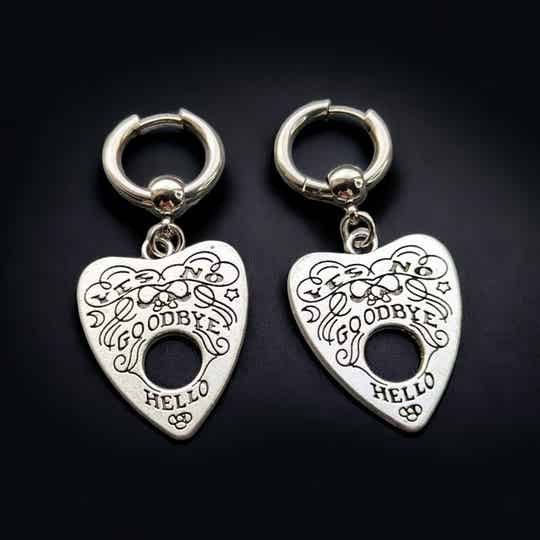 Gothic ouija planchette earrings
