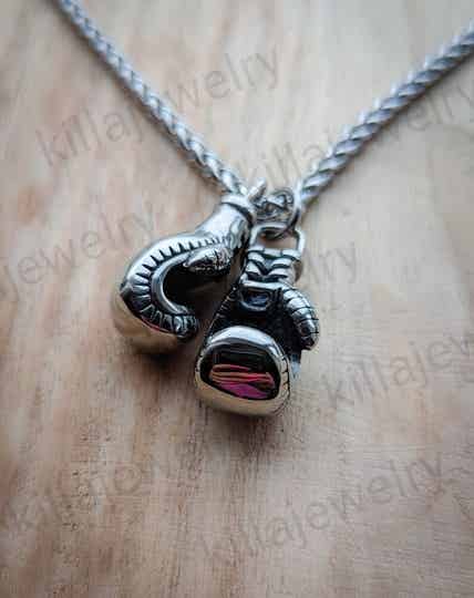 Boxing gloves pendant necklace
