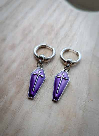 Gothic coffin earrings