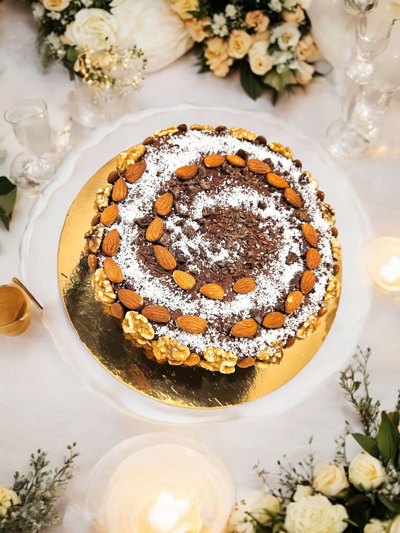 Gezonde lekkere taart (glutenvrij, koemelkvrij/lactosevrij, geraffineerde suikervrij) met frosting 