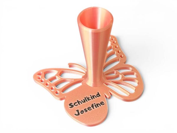 Schultütenständer Schmetterling mit Name oder Wunschtext