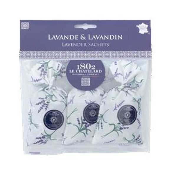 3 Geurzakjes Lavendel met strik