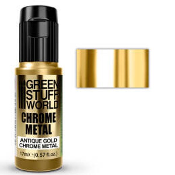 Green Stuff World Chrome Metal Paint Antique Gold Color 17ml