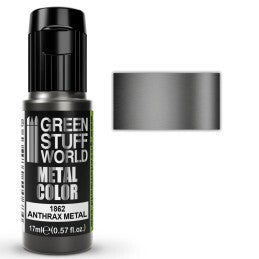 Green Stuff World Acrylic Metal Paint Anthrax Metal 17ml